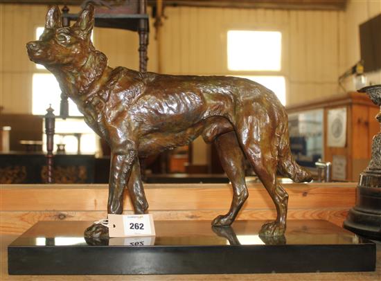 F. H. Danvin.  bronze model of an Alsatian, 20in.(-)